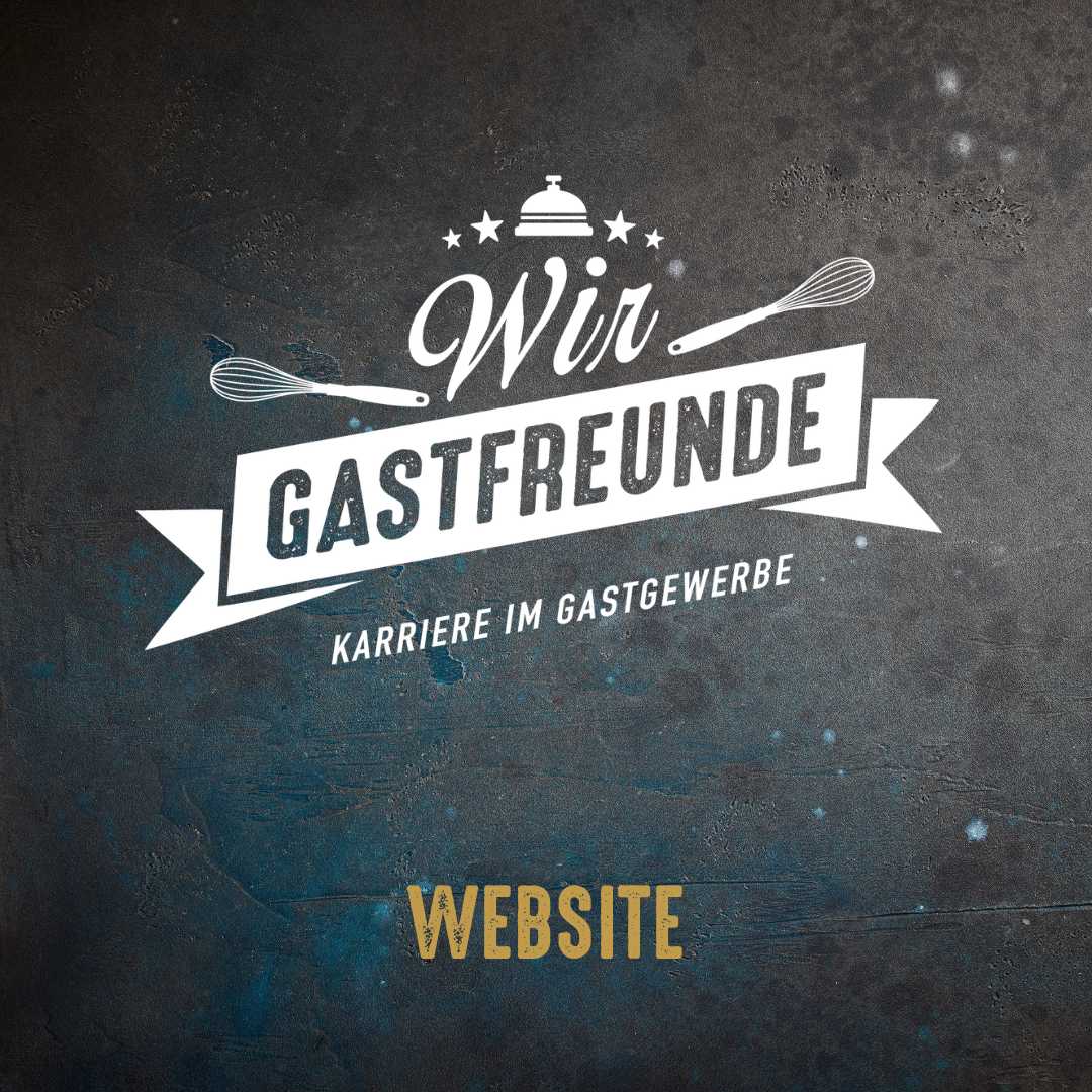 Abbildung des WIR GASTFREUNDE-Logos und dem Schriftzug Website.